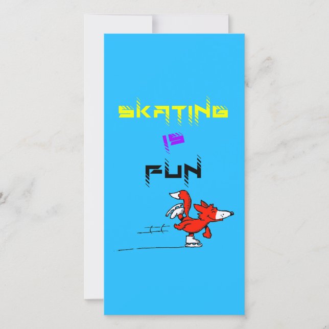 Tarjeta De Agradecimiento Patinaje deportivo Figura Fox Buddy (Anverso)