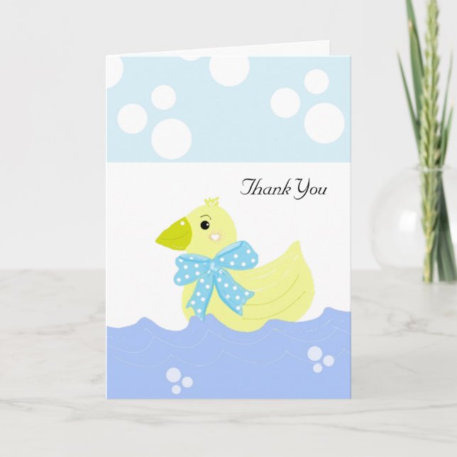 Tarjeta De Agradecimiento Pato Amarillo Gracias (Anverso)