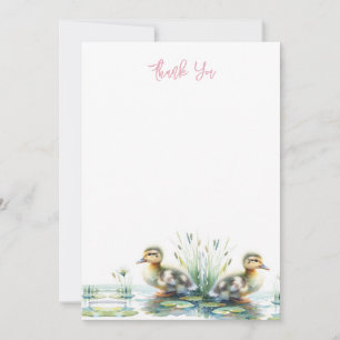 Tarjeta De Agradecimiento Pato de Acuarela Gracias