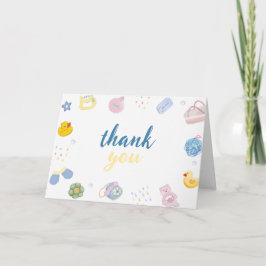 Tarjeta De Agradecimiento Pato de goma divertido para baño de bebé 