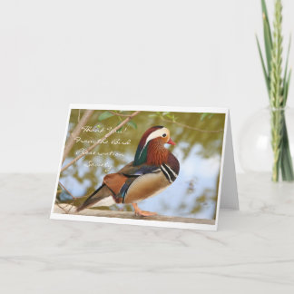 Tarjeta De Agradecimiento Pato Mandarin