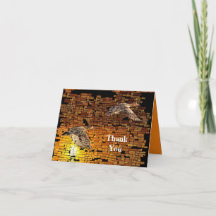 Tarjeta De Agradecimiento Patos De Atardecer Salvajes En Fondo De Piedra