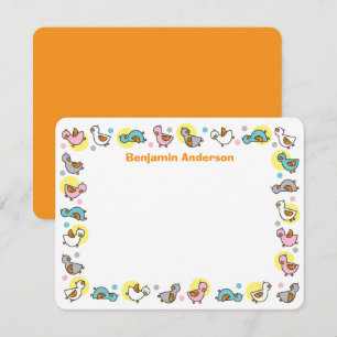 Tarjeta De Agradecimiento Patos Patitos Divertidos Pasado Cumpleaños Infanti