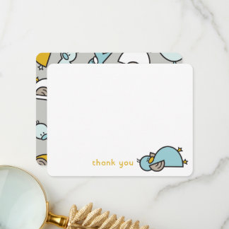 Tarjeta De Agradecimiento Patos Personalizados/Ducklings bebé niño ducha/nac