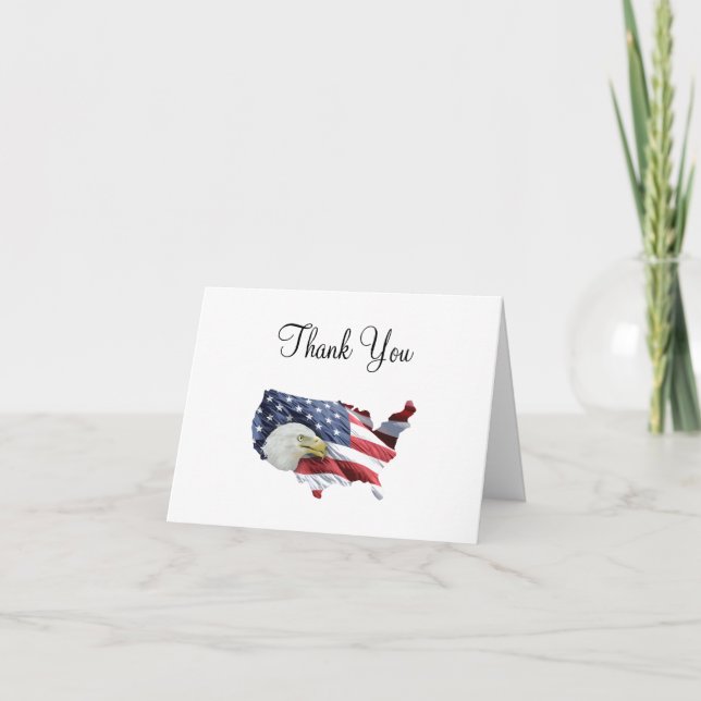 Tarjeta De Agradecimiento Patriotic American Thank you Cards (Anverso)