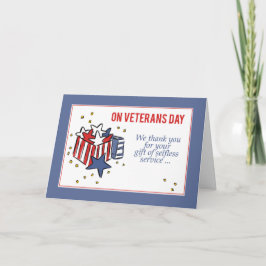 Tarjeta De Agradecimiento Patriotismo en el Día de los Veteranos Gracias Caj