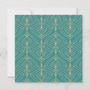 Tarjeta De Agradecimiento patrón Art Deco con formas geométricas doradas