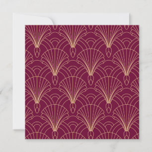 Tarjeta De Agradecimiento Patrón Art Deco con motivos de abanico geométrico
