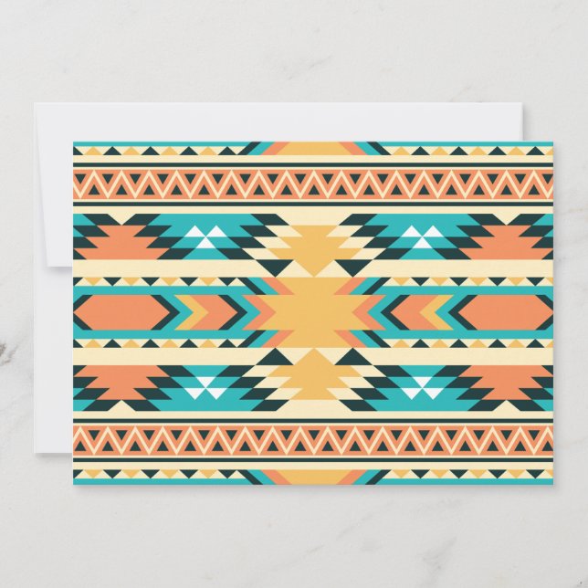 Tarjeta De Agradecimiento Patrón Boho de estilo suroeste (Anverso)