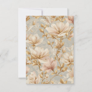 Tarjeta De Agradecimiento Patrón Botánico de Mariposa de Magnolia Suave