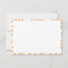 Tarjeta De Agradecimiento patrón botánico floral naranja