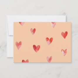 Tarjeta De Agradecimiento Patrón continuo de corazones al acuarela