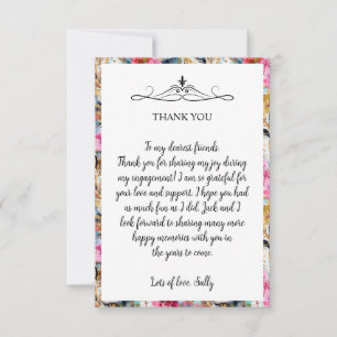 Tarjeta De Agradecimiento Patrón de acuarela de Cheetah Floral Boho