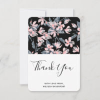 Patrón de acuarela floral rosa y gris gracias