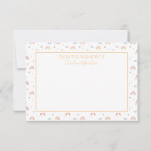 Tarjeta De Agradecimiento Patrón de arcoíris personalizado Boho de acuarela