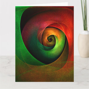 Tarjeta De Agradecimiento Patrón de arte abstracto moderno de floración verd