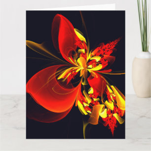 Tarjeta De Agradecimiento Patrón de arte abstracto moderno floral amarillo r