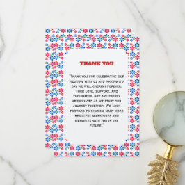 Tarjeta De Agradecimiento Patrón de boda moderno y vibrante con flores