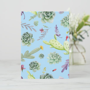 Tarjeta De Agradecimiento Patrón de Cactus 10