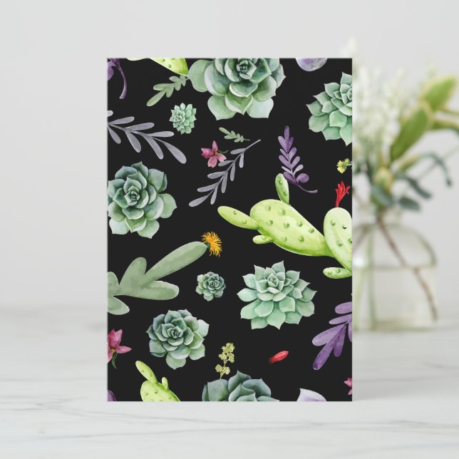 Tarjeta De Agradecimiento Patrón de cactus 2 (Anverso de pie)
