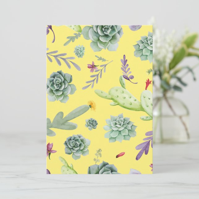 Tarjeta De Agradecimiento Patrón de cactus 9 (Anverso de pie)