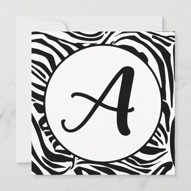 Tarjeta De Agradecimiento Patrón de cebra (Anverso)