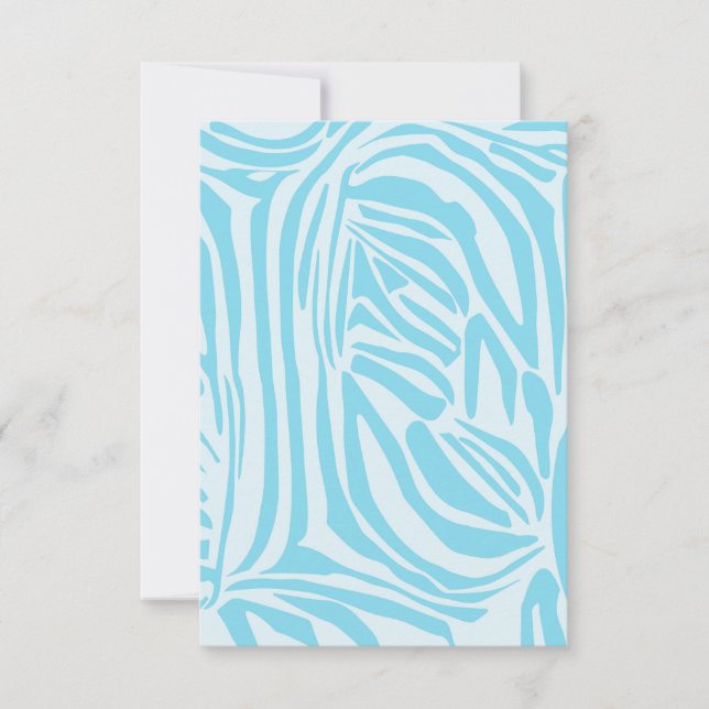 Tarjeta De Agradecimiento Patrón de cebra azul (Anverso)