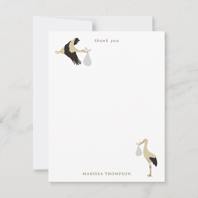 Tarjeta De Agradecimiento Patrón de Chica de niño bebé recién nacido en la c (Anverso)