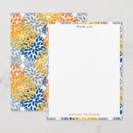 Tarjeta De Agradecimiento Patrón de colores brillantes de resumen floral de 