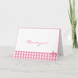 Tarjeta De Agradecimiento Patrón de comprobación de Gingham rosa