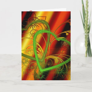 Tarjeta De Agradecimiento Patrón de Corazón Flor de Orquídea Flor de Amor De