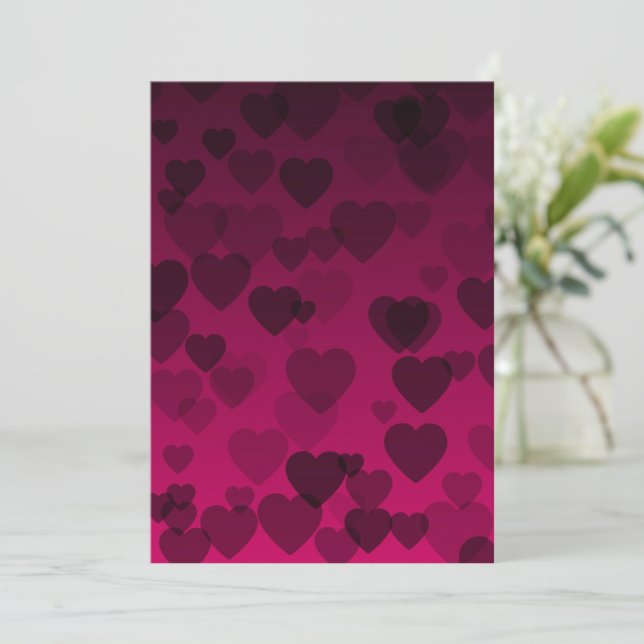 Tarjeta De Agradecimiento Patrón de corazones 18 (Anverso de pie)