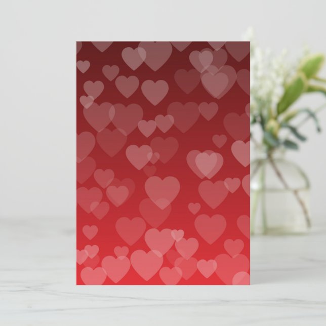 Tarjeta De Agradecimiento Patrón de corazones 19 (Anverso de pie)