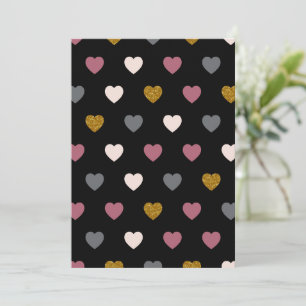 Tarjeta De Agradecimiento Patrón de Corazones 30