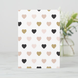 Tarjeta De Agradecimiento Patrón de Corazones 31