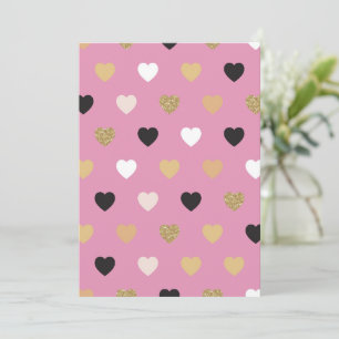 Tarjeta De Agradecimiento Patrón de Corazones 32