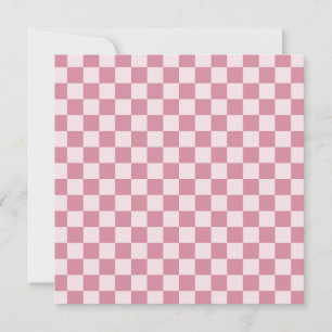 Tarjeta De Agradecimiento Patrón de cuadros rosa polvoriento