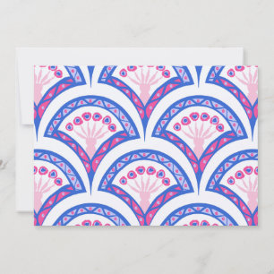 Tarjeta De Agradecimiento patrón de damasco floral azul