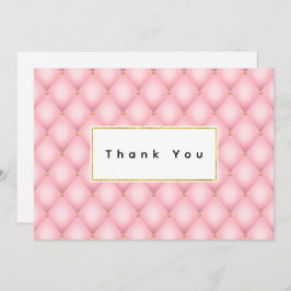 Tarjeta De Agradecimiento Patrón De Diamantes De Color Rosa De Lujo