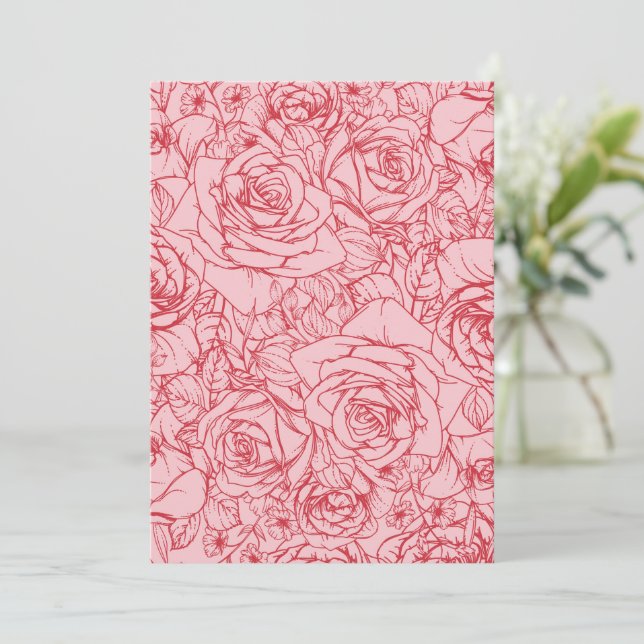 Tarjeta De Agradecimiento Patrón de flores 14 (Anverso de pie)