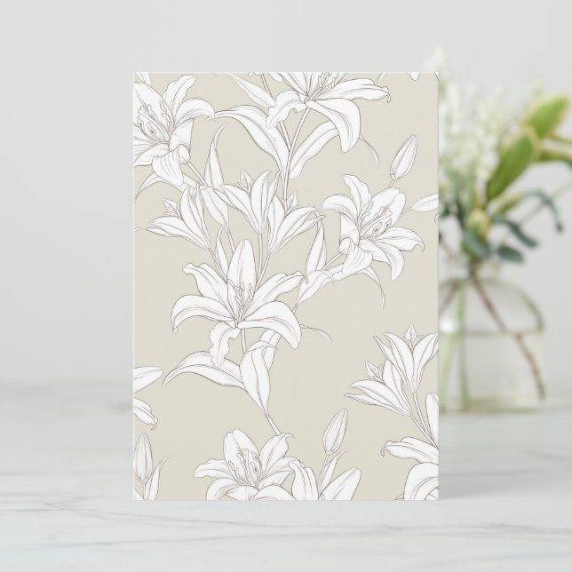 Tarjeta De Agradecimiento Patrón de flores 9 (Anverso de pie)