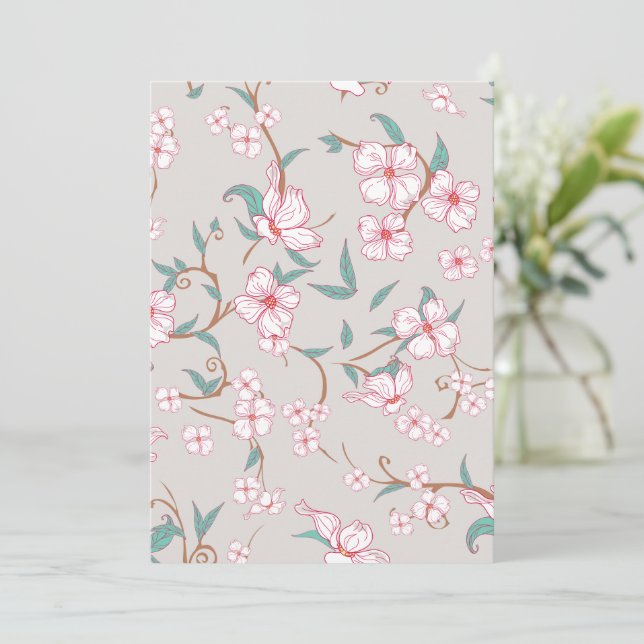 Tarjeta De Agradecimiento Patrón de Flores Asombrosas 6 (Anverso de pie)