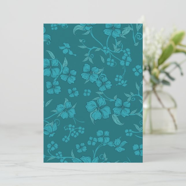 Tarjeta De Agradecimiento Patrón de Flores Asombrosas 9 (Anverso de pie)