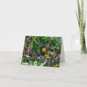 Tarjeta De Agradecimiento Patrón de flores de jardín de verano vibrante de f
