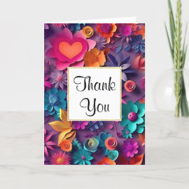 Tarjeta De Agradecimiento Patrón de flores de primavera coloridas