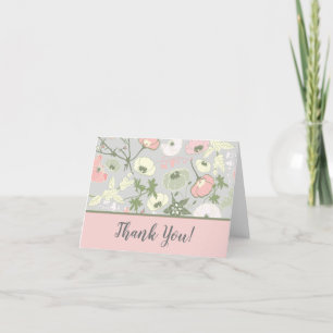 Tarjeta De Agradecimiento Patrón de flores rojas rojas rojas rojas