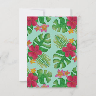 Tarjeta De Agradecimiento Patrón de flores tropicales