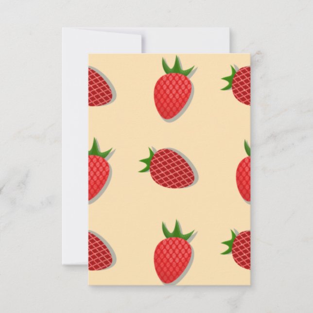 Tarjeta De Agradecimiento Patrón de fresa para buenas vibraciones en verano  (Anverso)