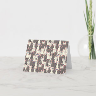 Tarjeta De Agradecimiento Patrón de gatos blancos y grises