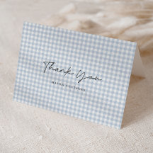 Patrón de Gingham Azul Script Doble